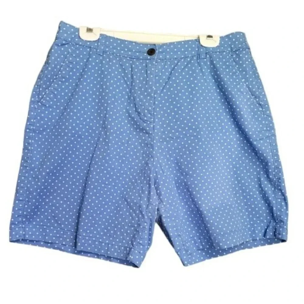 Kim Rogers. Women's Kim Rogers Shorts, size 14. Blue with tiny white dots.
